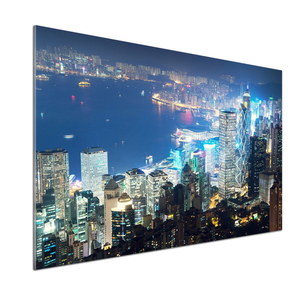 Panel do kuchni Hong kong nocą