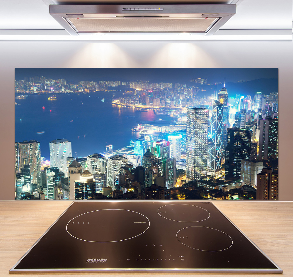 Panel do kuchni Hong kong nocą
