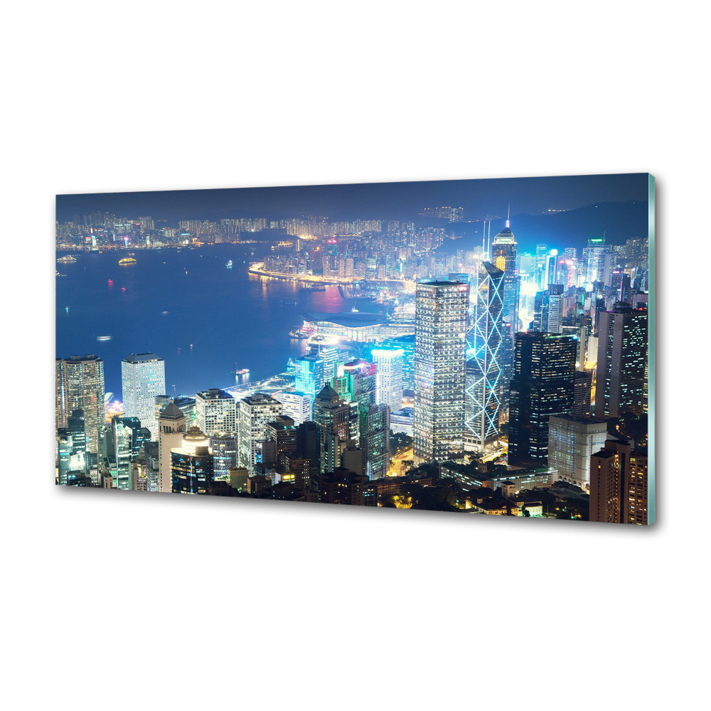 Panel do kuchni Hong kong nocą