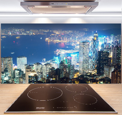 Panel do kuchni Hong kong nocą