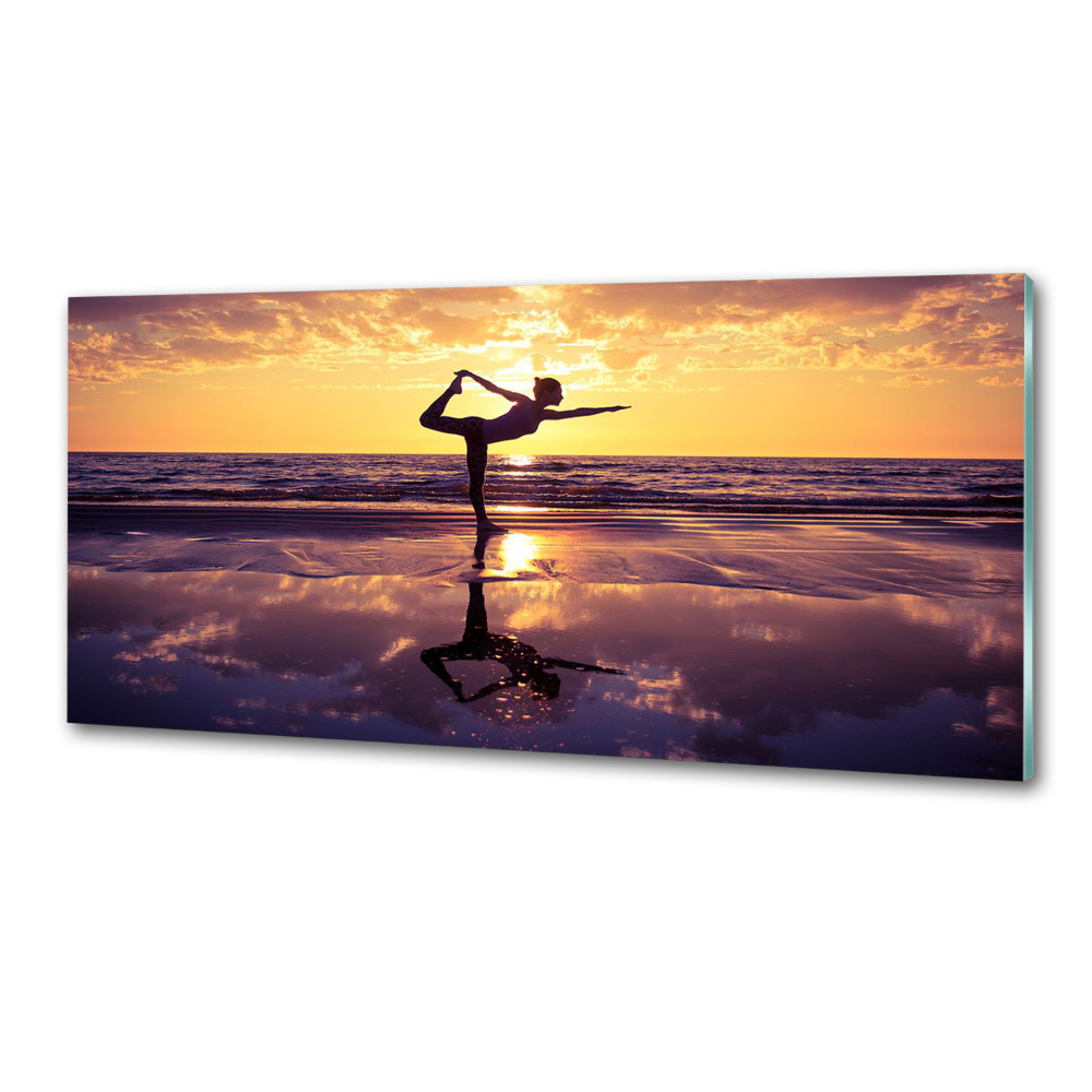 Panel do kuchni Joga na plaży