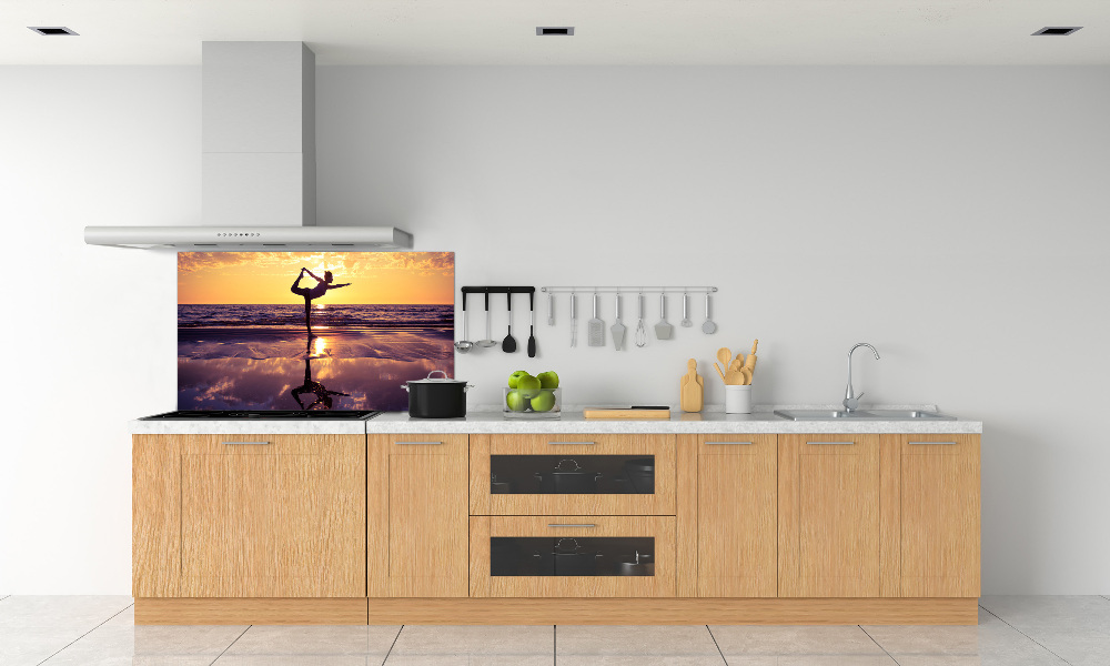 Panel do kuchni Joga na plaży