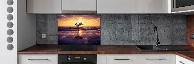 Panel do kuchni Joga na plaży