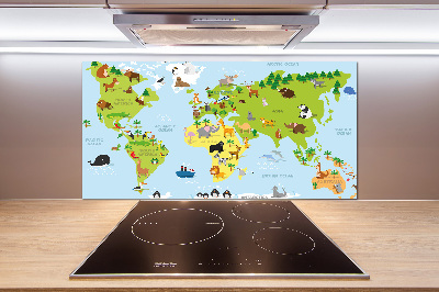 Panel do kuchni Mapa zwierzęta