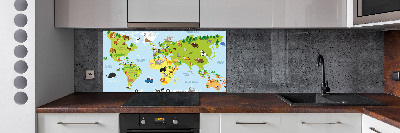 Panel do kuchni Mapa zwierzęta