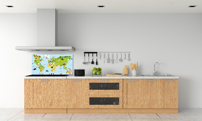 Panel do kuchni Mapa zwierzęta