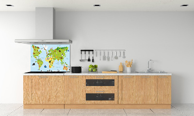 Panel do kuchni Mapa zwierzęta