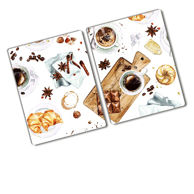 Deska kuchenna duża szklana Poranna kawa