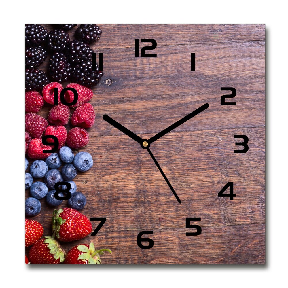 Zegar szklany na ścianę Owoce leśne
