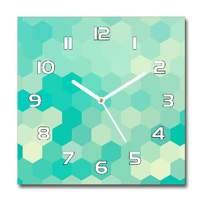Zegar szklany na ścianę Geometryczne tło