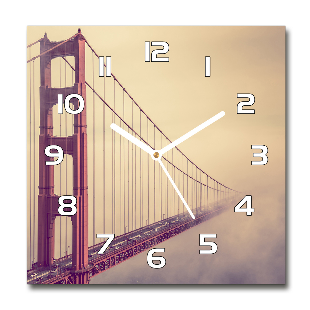 Zegar szklany kwadratowy Most San Francisco