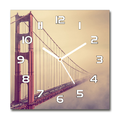 Zegar szklany kwadratowy Most San Francisco