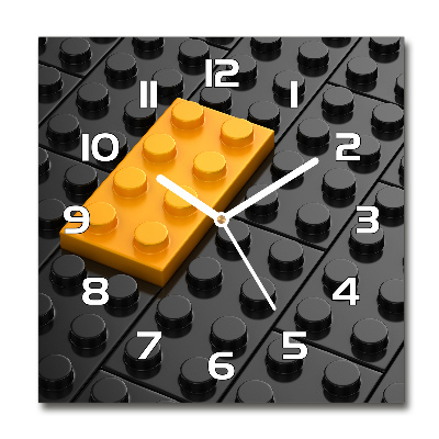 Zegar szklany kwadratowy Klocki lego