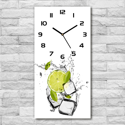 Zegar szklany ścienny Limonka i lód