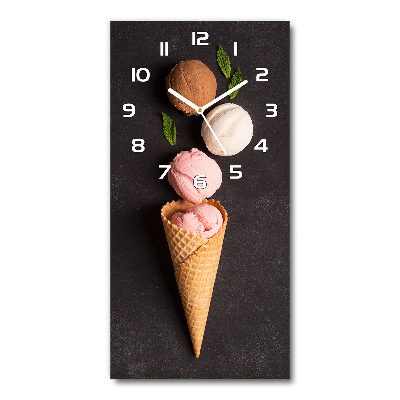Zegar szklany ścienny Lody w wafelku