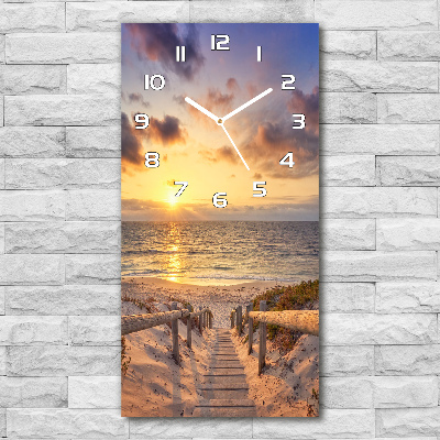 Zegar ścienny cichy Ścieżka na plażę