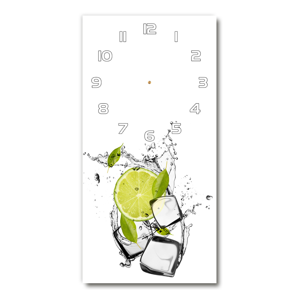 Zegar szklany ścienny Limonka i lód
