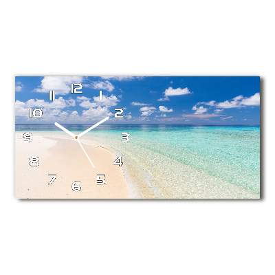Zegar ścienny szklany Plaża na Malediwach