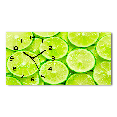 Nowoczesny zegar ścienny szklany Limonki