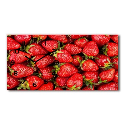 Nowoczesny zegar ścienny szklany Truskawki