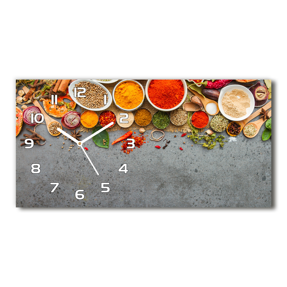 Zegar ścienny szklany Mieszanka przypraw