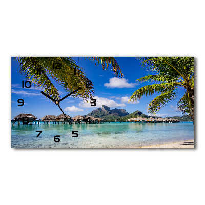 Zegar ścienny szklany Palmy na Bora Bora