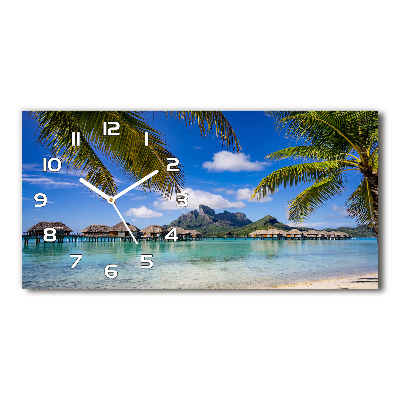 Zegar ścienny szklany Palmy na Bora Bora