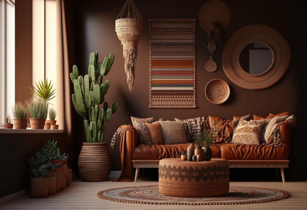 salon w stylu boho